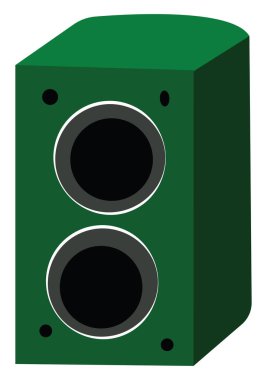 Yeşil hoparlör, illüstrasyon, beyaz arkaplan üzerindeki vektör.