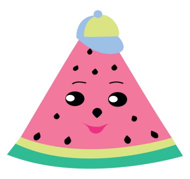 Karpuz parçası, illüstrasyon, beyaz arka plan vektör.