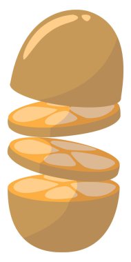 Dilimlenmiş meyve, illüstrasyon, beyaz arkaplanda vektör.