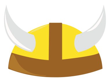 Vikings şapkası, illüstrasyon, beyaz arkaplan vektörü.