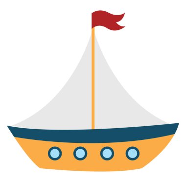 Tahta tekne, illüstrasyon, beyaz arkaplanda vektör.