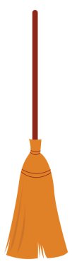 Tahta süpürge, illüstrasyon, beyaz arkaplanda vektör.