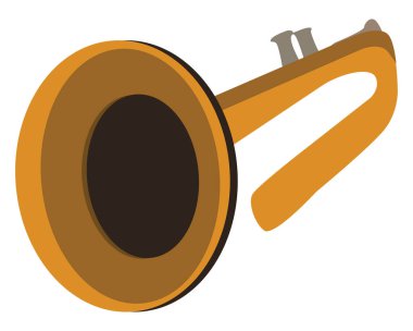 Sarı trompet, illüstrasyon, beyaz arkaplan üzerindeki vektör.