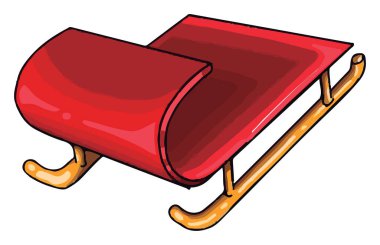 Beyaz arkaplanda küçük bir kızak, illüstrasyon, vektör.