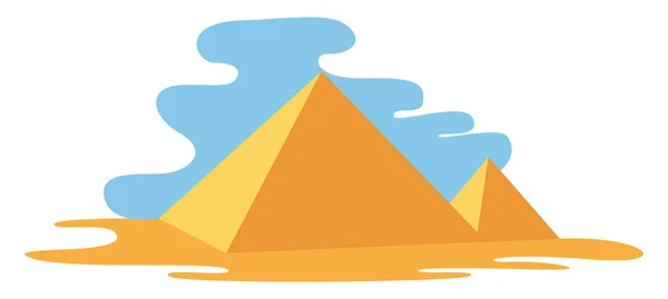 Πυραμίδες, εικονογράφηση, διάνυσμα σε λευκό φόντο. — Διανυσματικό Αρχείο