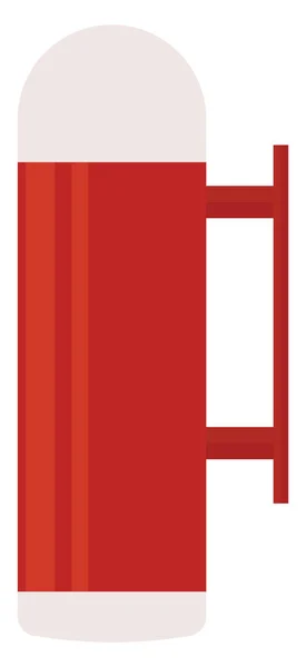 Rote Thermoskanne, Illustration, Vektor auf weißem Hintergrund. — Stockvektor