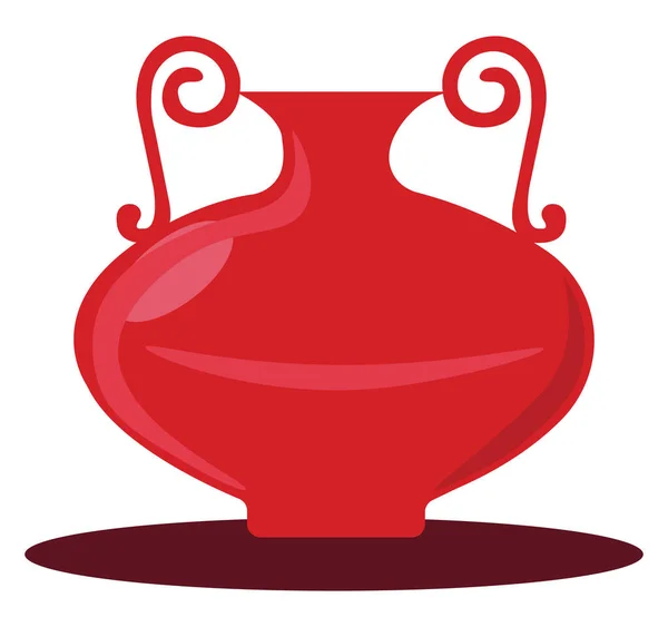 Rode vaas, illustratie, vector op witte achtergrond. — Stockvector