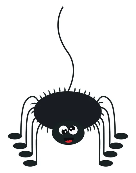 Araña negra, ilustración, vector sobre fondo blanco. — Vector de stock