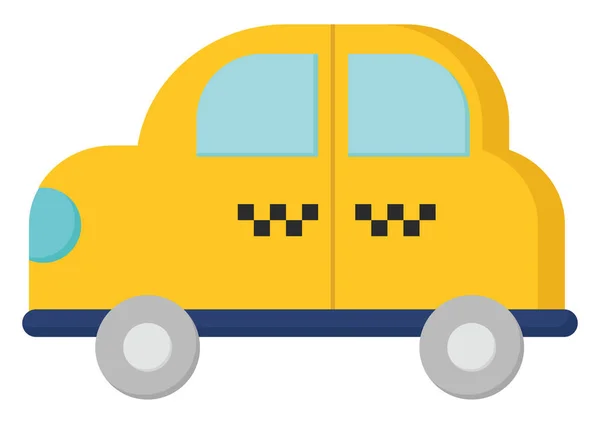 Gul taxi, illustration, vektor på vit bakgrund. — Stock vektor