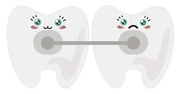 Dientes, ilustración, vector sobre fondo blanco . — Vector de stock