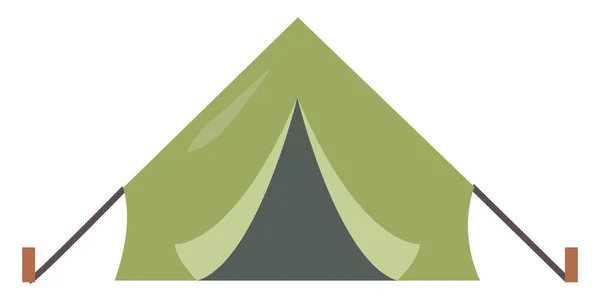 Groene tent, illustratie, vector op witte achtergrond. — Stockvector