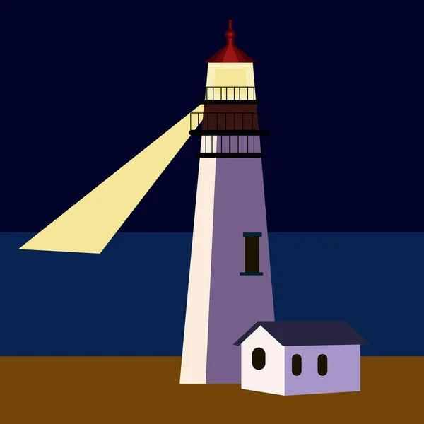 Leuchtturm, Illustration, Vektor auf weißem Hintergrund. — Stockvektor