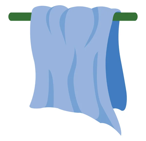 Blauwe handdoek, illustratie, vector op witte achtergrond. — Stockvector