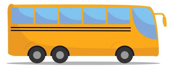 Gele bus, illustratie, vector op witte achtergrond. — Stockvector