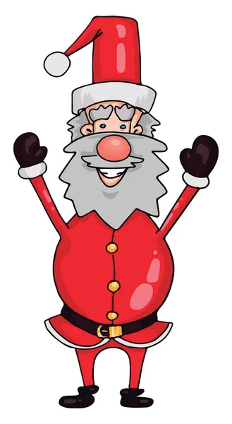 An old santa claus in red, illustration, vector on white backgro — Stock Vector