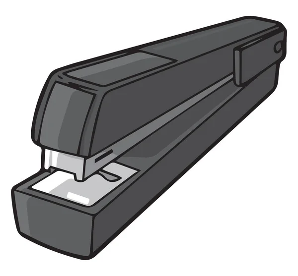 A big stapler in grey, illustration, vector on white background. — Stock Vector