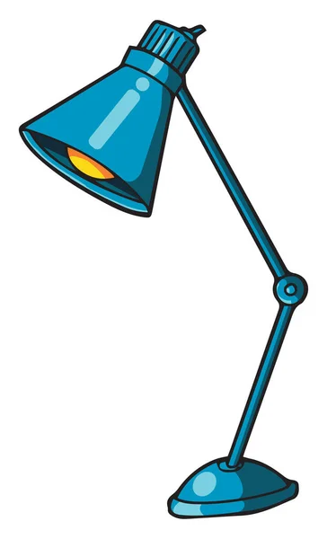 Une petite lampe de table en couleur bleu, illustration, vecteur sur — Image vectorielle