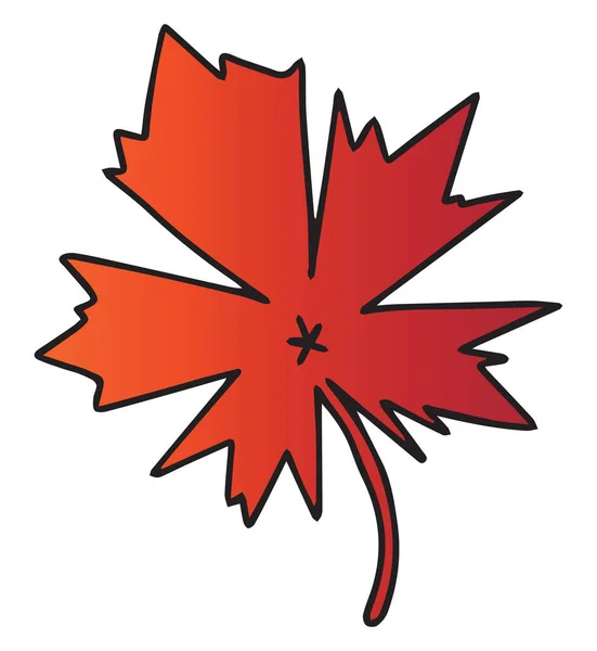 Une grande feuille d'érable fraîchement tombée, illustration, vecteur sur bac blanc — Image vectorielle