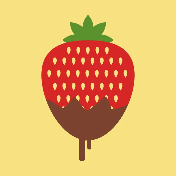Strawberry in chocolate, illustration, vector on white backgroun Royalty Free Stock Illustrations