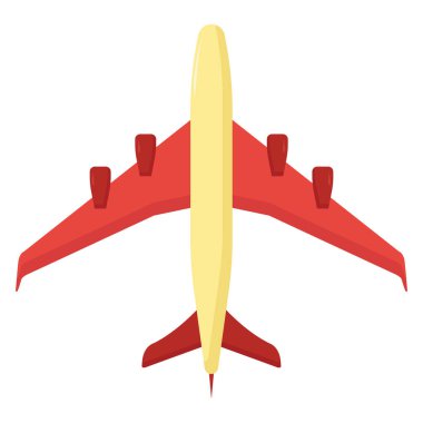 Uçan sarı uçak, illüstrasyon, beyaz arkaplanda vektör.