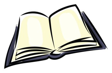 Açık kitap, illüstrasyon, beyaz arkaplan vektörü.