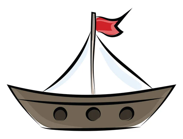 Small Boat Illustration Vector White Background — Stock Vector