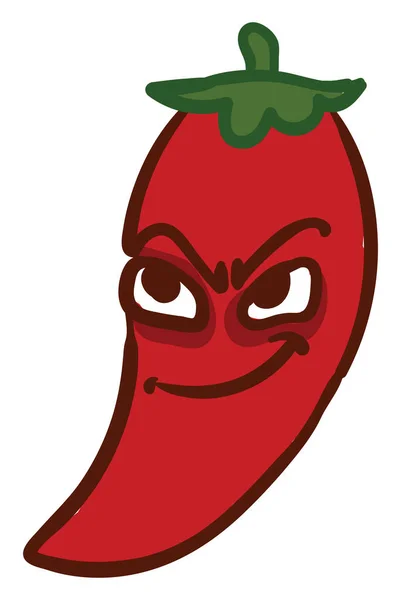 Arg Röd Paprika Illustration Vektor Vit Bakgrund — Stock vektor