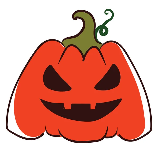 Calabaza Roja Enojada Ilustración Vector Sobre Fondo Blanco — Vector de stock