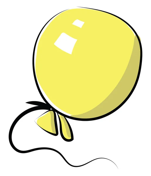 Ballon Jaune Illustration Vecteur Sur Fond Blanc — Image vectorielle