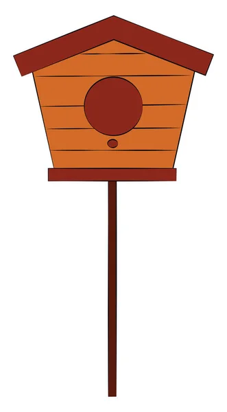 Wooden Birdhouse Illustration Vector White Background — Stock Vector