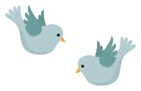 Blaue Vögel Illustration Vektor Auf Weißem Hintergrund — Stockvektor