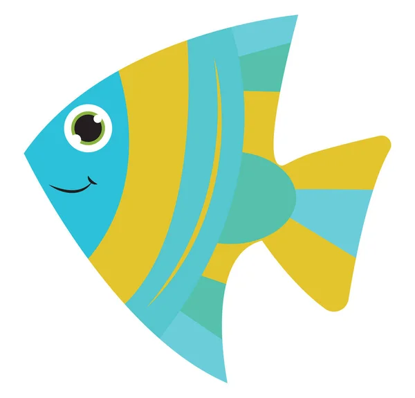 Happy Fish Illustratie Vector Witte Achtergrond — Stockvector