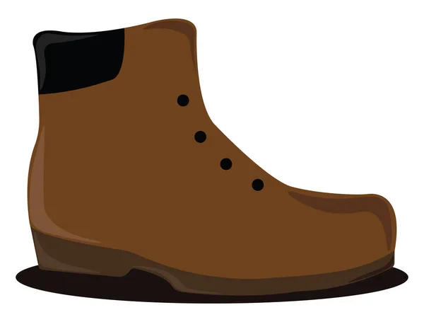 Brown Boot Ilustrasi Vektor Pada Latar Belakang Putih - Stok Vektor