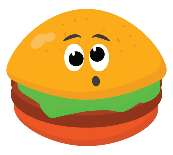 Lustige Burger Illustration Vektor Auf Weißem Hintergrund — Stockvektor