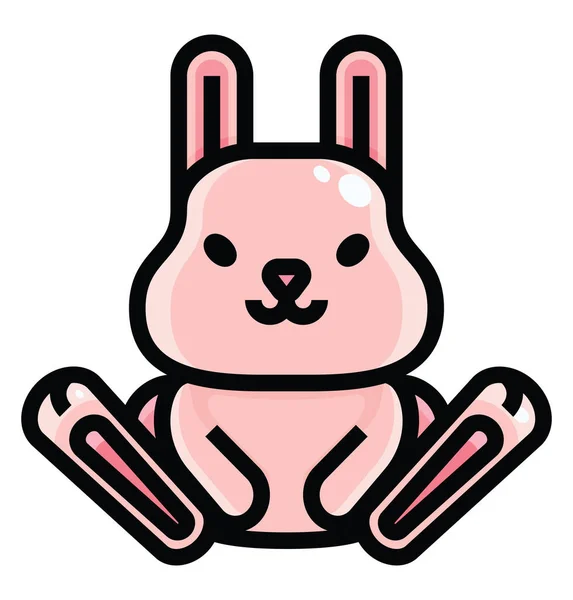 Pink Bunny Illustration Vector White Background — Stock Vector