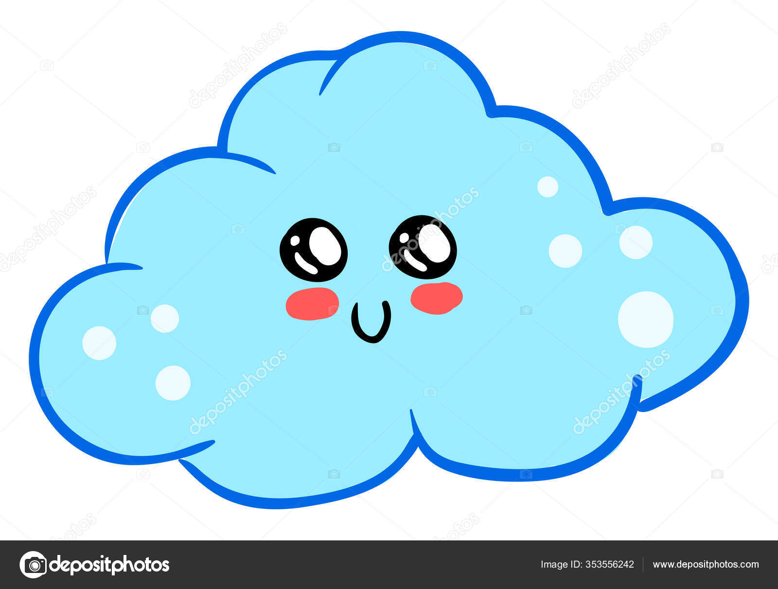 Awan Lucu Ilustrasi Vektor Pada Latar Belakang Putih Vektor Stok oleh