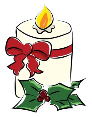 Noel mumu, illüstrasyon, beyaz arkaplanda vektör.