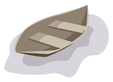 Su üzerinde kano, resimleme, beyaz arkaplan üzerinde vektör.