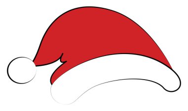 Noel şapkası, illüstrasyon, beyaz arka plan vektörü.