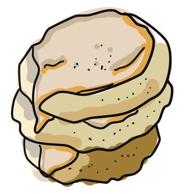 Tarçınlı mapple kurabiyesi, illüstrasyon, beyaz arkaplanda vektör.