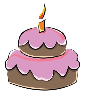 Büyük kremalı pasta, illüstrasyon, beyaz arka planda vektör.