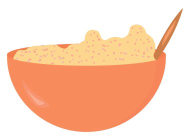 Kâsede Hamur, illüstrasyon, beyaz arka planda vektör.