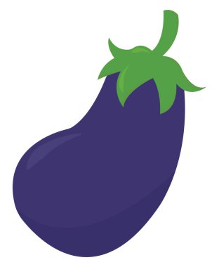 Düz patlıcan, illüstrasyon, beyaz arkaplan üzerindeki vektör.