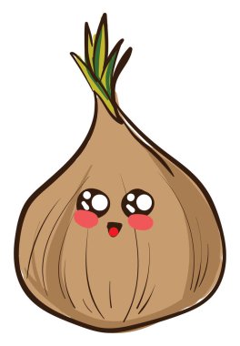 Mutlu soğan, illüstrasyon, beyaz arkaplanda vektör.