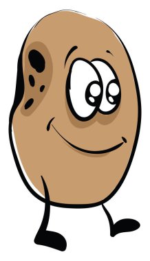 Gülen patates, illüstrasyon, beyaz arka planda vektör.