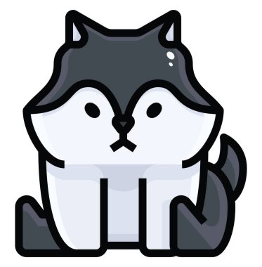 Küçük Husky, illüstrasyon, beyaz arkaplanda vektör.