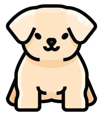 Küçük şirin köpek, illüstrasyon, beyaz arka planda vektör..