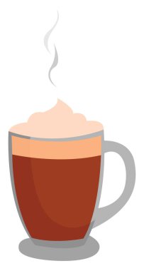 Sabah kahvesi, illüstrasyon, beyaz arka plan vektörü..