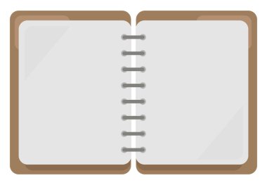 Açılan eskiz defteri, illüstrasyon, beyaz arkaplan üzerindeki vektör.