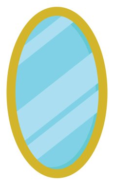 Yuvarlak ayna, illüstrasyon, beyaz arka plan üzerinde vektör.